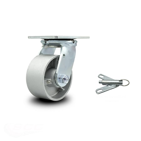 Service Caster 4 Inch Semi Steel Swivel Caster with Roller Bearing and Swivel Lock SCC SCC-30CS420-SSR-BSL